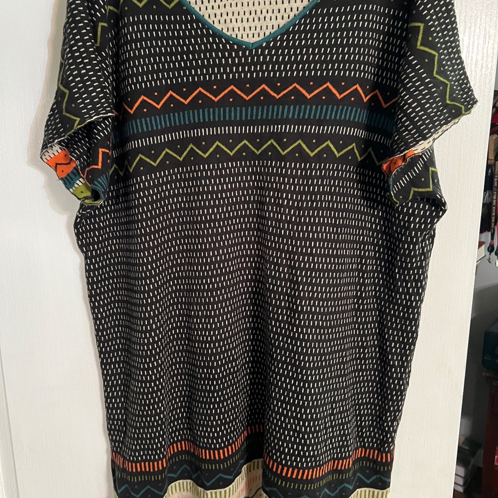 Gudrun Sjödén Bohemian Cotton Dress – Geometric Black and Orange